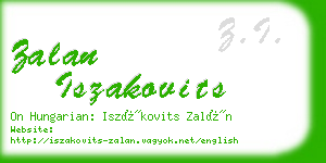 zalan iszakovits business card